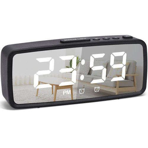 mskey Digital Alarm Clock,USB/Battery Operated Small Desk Clocks,With Dual Alarm, 3Level